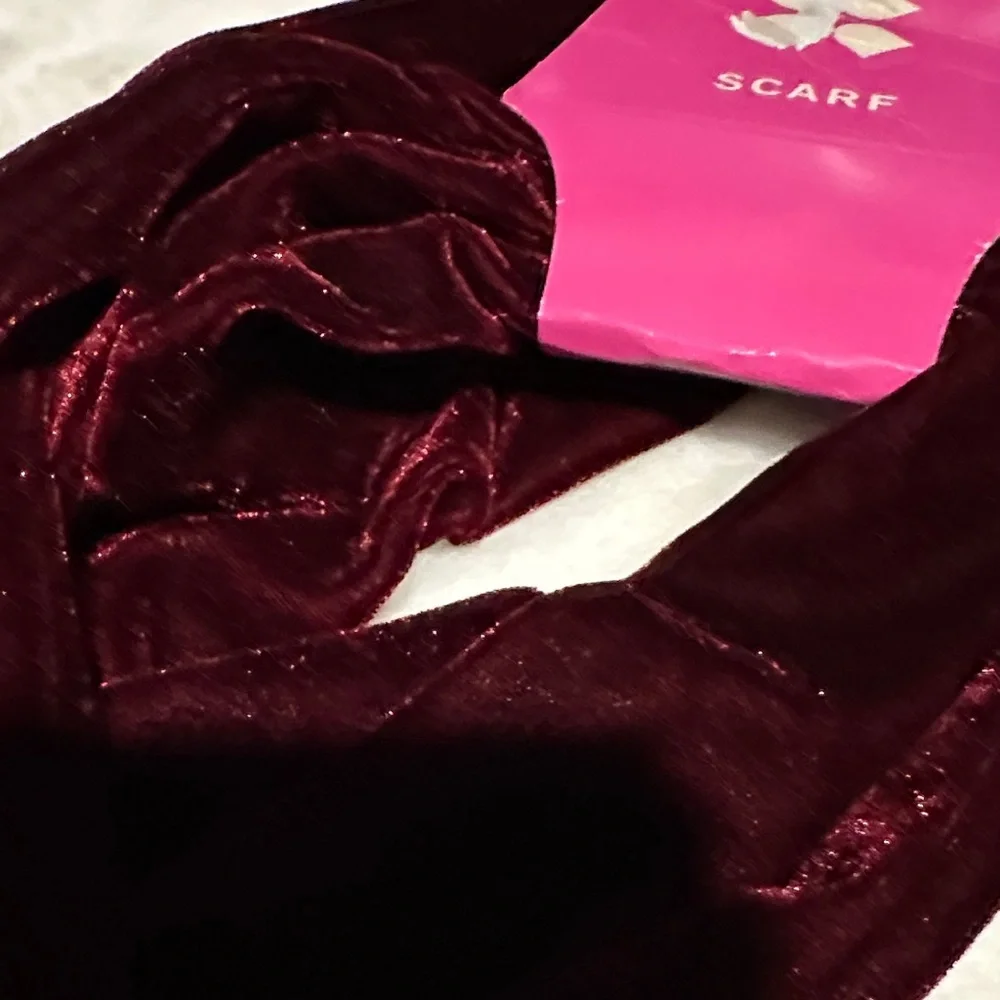 NWT Naturalizer Velvet Garnet Skinny Scarf